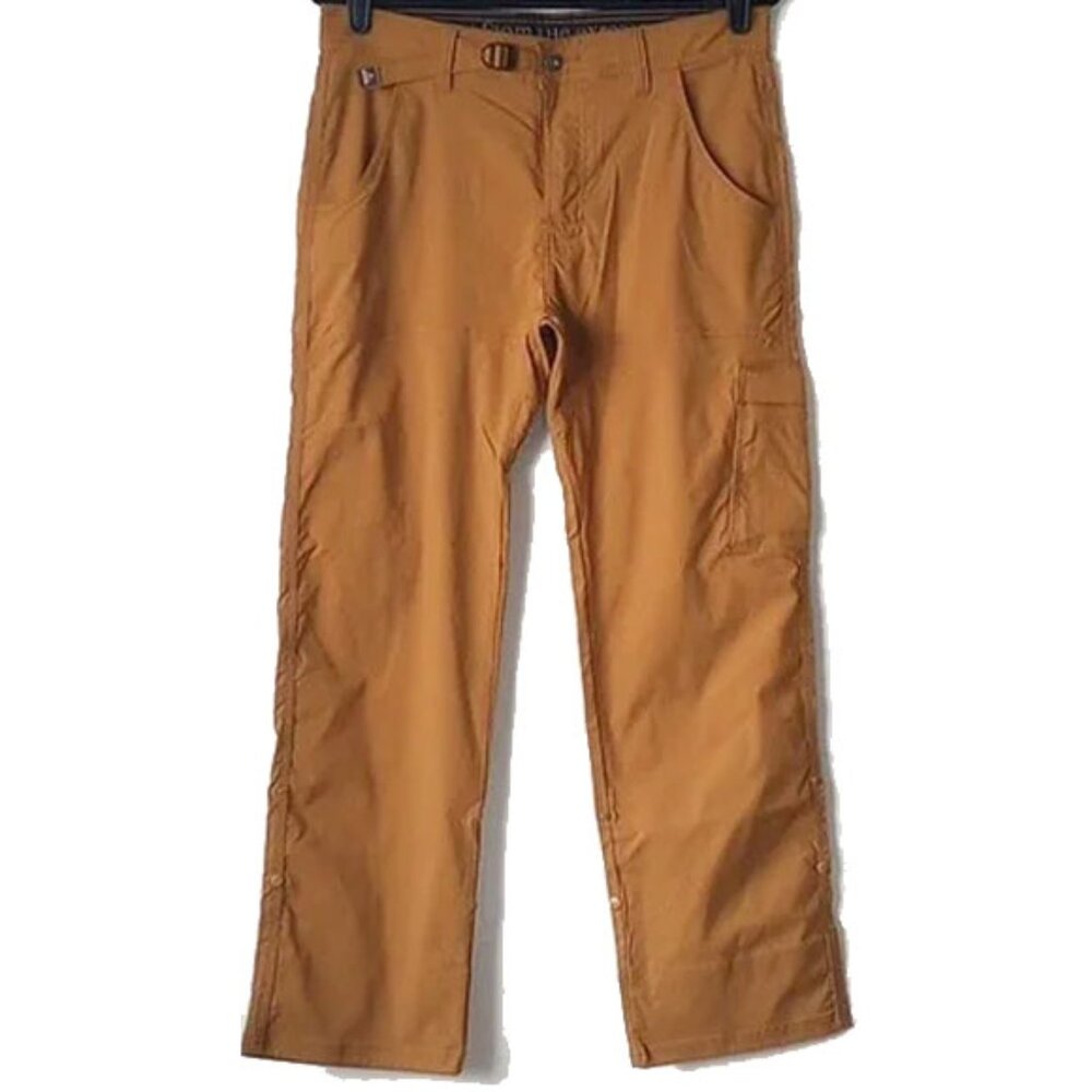 NWOT prAna Stretch Zion Mid Rise Straight Leg Pants 32x30 Sepia Utility Cargo